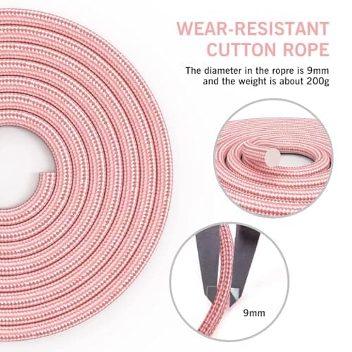 FITMYFAVO Jump Rope Cotton Adjustable Skipping Weighted jumprope for Women,Adult and Children Athletic Fitness Exercise Jumping Rope