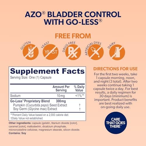 AZO Bladder Control with Go-Less® & Weight Management Dietary Supplement | Helps Reduce Occasional Urgency* | Promotes Healthy Metabolism* | Supports a Good Night’s Sleep* | 48 Capsules