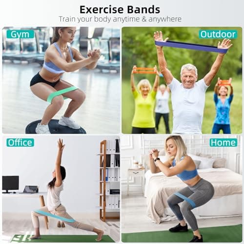 Resistance Bands for Working Out, 5-Pack Elastic Loop Exercise Bands for Strength Training Stretching, Home Gym Equipment for Pilates Yoga Physical Therapy, Leg Glute Arm Workout Kit for Women Men