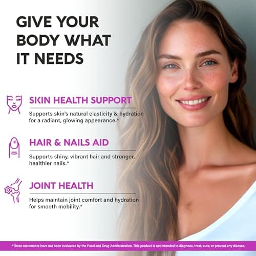 Multi Collagen Peptides - Hydrolyzed Types I, II, III, V & X - Collagen Supplement for Women 1300mg - w/ Hyaluronic Acid, Vitamins C & E - Skin, Hair, Nails & Joint Support - Made in USA, 120 Capsules