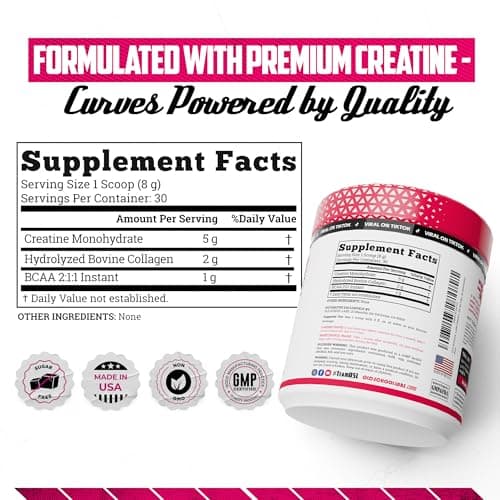 Old School Labs Creatine for Women – Post-Workout Supplement with 5000mg Creatine Monohydrate Powder, 2000mg Collagen & BCAA 2:1:1 for Strength Support & Recovery – Unflavored - 8.57 Ounce (Pack of 1)