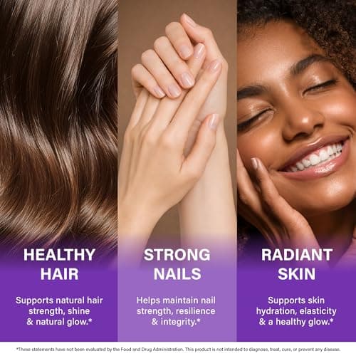 Biotin | Collagen | Hyaluronic Acid | Keratin - Support Normal Hair Growth Cycle, Skin & Nails - Clinically Tested - 25000mcg Vitamins B1, B2, B3, B6 & B7 - for Women & Men - Made in USA | 60 Capsules