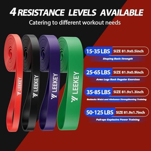 LEEKEY Resistance Bands for Working Out, Exercise Bands with Door Anchor,Pull Up Assistance Bands for Men and Women- Strength Bands for Fitness Training, Physical Therapy,Home Workouts