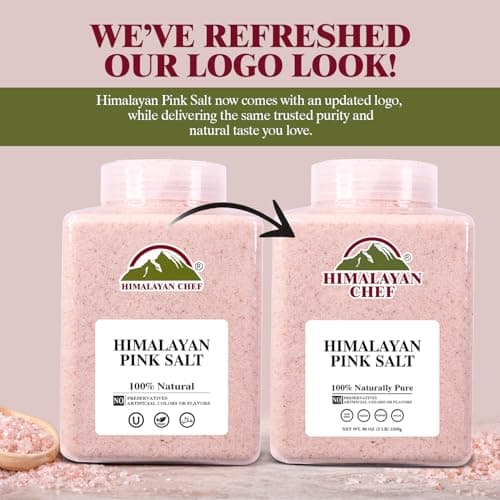 Himalayan Chef Pink Himalayan Salt Fine Grain, 5 lbs Plastic Jar - Pure, Natural, Kosher, Non-GMO, Mineral-Rich, for Cooking, Seasoning, Baking, Table Use
