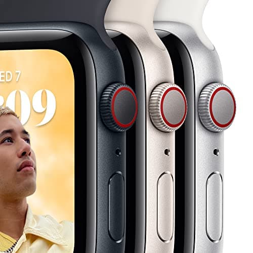Apple Watch SE 2nd Gen (GPS, 40mm) - Starlight Case with Starlight Sport Band S/M (Renewed)