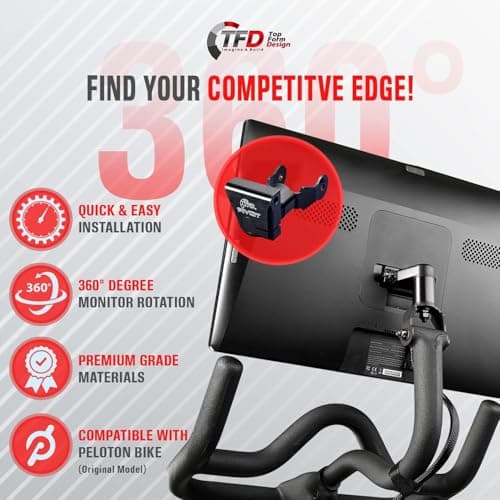 The Pivot for Peloton Bike Screens, Made in USA - 360 Degree of Movement Adjuster | Easily Adjust & Rotate Your Peloton Monitor | Peloton Accessories by TFD