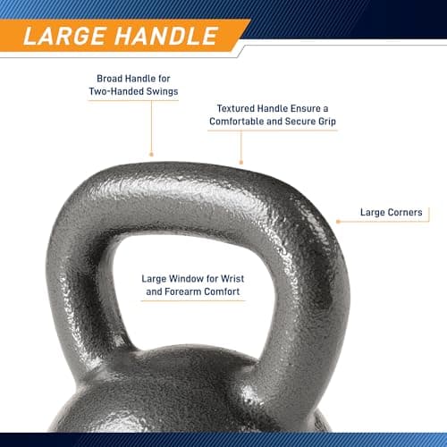Marcy Hammertone Kettlebells, Ideal Workout Weights For Home Gym, Cast Iron, Black, 55lbs HKB-055