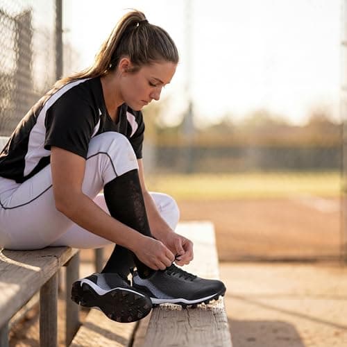 Softball Cleats for Women Baseball Cleats Lacrosse Molded Black