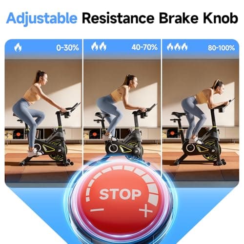 YPOO Exercise Bike, Magnetic Stationary Bikes for Home with Exclusive App, 300lbs Weight Capacity Indoor Cycling Bike Silent Belt Drive with Tablet Mount and Fitness Courses for Weight Loss