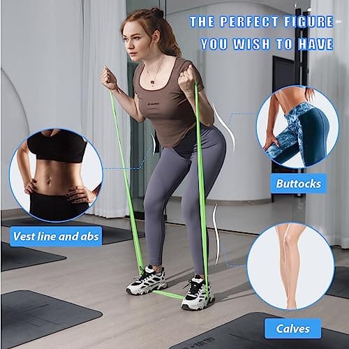 Resistance Bands for Physical Therapy, Working Out Bands, Latex Free Elastic and Exercise Bands Set for Stretching, Suitable for Rehab, Yoga, Pilates, Gym, Home Exercise (Five Colors)