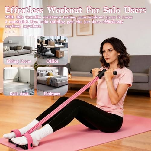 Rantuia Pedal Resistance Bands with Handles, New Model 6 Tube Resistance Foot Pedal, Multifunctional Rubber Resistance Bands, Suitable for Waist, Arms, Abdomen and Legs (Pink)