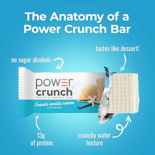 Power Crunch Protein Energy Bar, Vanilla Cream 16.9oz, Count Carton