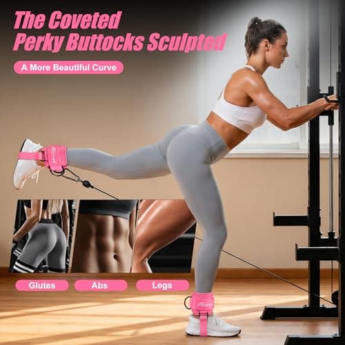 HPYGN Ankle Strap for Cable Machine, Gym Ankle Straps for Working Out, Adjustable Ankle Cuff Kickback Strap, Cable Machine Attachments for Women Glute Leg Extensions, Leg Straps with Neoprene Padding