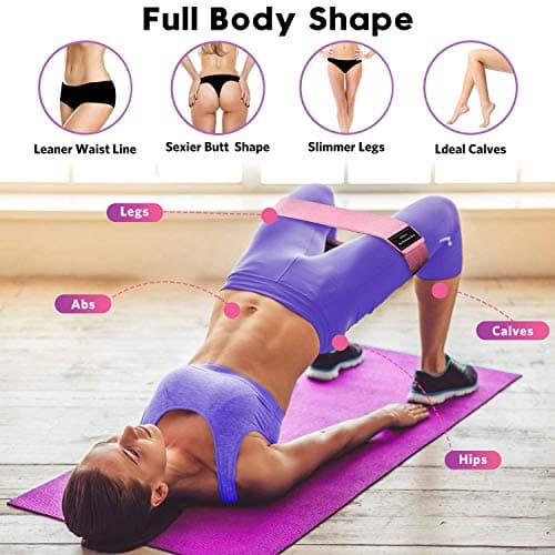 Renoj Resistance Bands for Working Out: 3-Set Professional Exercise Bands for Pilates, Yoga, Home Gym, Booty, Leg Training | Heavy/Medium/Light Fabric Loops for Women Men
