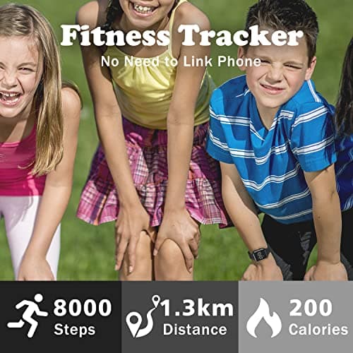 A ALPS Kids Watches for Girls Boys Digital Sport Watch with Step Counter Pedometer Vibration Alarm Clock, No App Waterproof Fitness Tracker Kids Watch Boys Girls Teens Students Ages 5-16