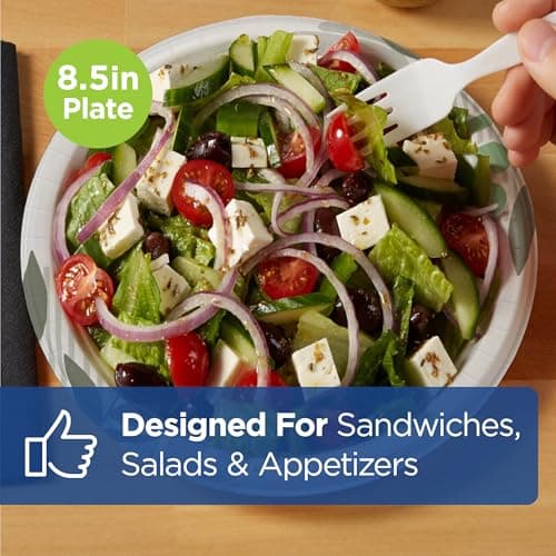Dixie 8 1/2 Inch Medium-Weight Disposable Paper Plates, Pathways, 300 Count, Bulk Case, 6 Packs/50 Count Per Pack, (Georgia-Pacific #UX9P300)