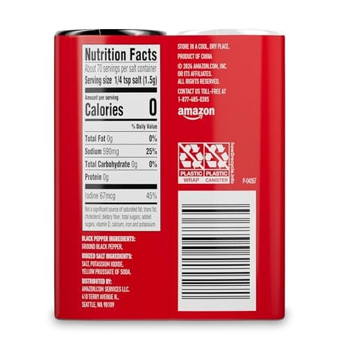Amazon Saver, Iodized Salt & Black Pepper, 4.25 Oz