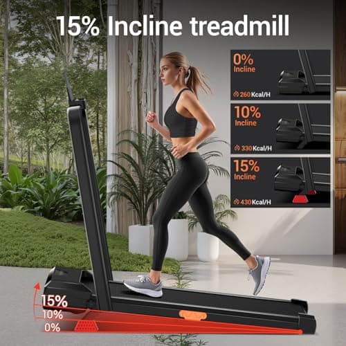 3-in-1 Foldable Treadmill with 300 LBS Capacity, 15% Walking Pad Treadmills for Home and Office, 2.5 HP Under Desk Treadmill with Quiet Brushless