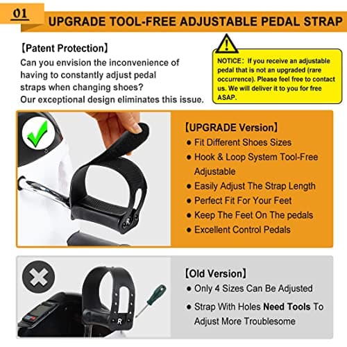 GOREDI Under Desk Bike Pedal Exerciser, Portable Mini Exercise Bike with LCD Display for Home/Office, Desk Cycle for Leg/Arm with Handle, Leg Exerciser While Sitting for Seniors 26042034