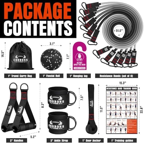Heavy Resistance Bands for Working Out, 300LBS Exercise Bands with Handles, Workout Bands for Men, Weight Fitness Bands Set for Muscle Training, Strength, Slim, Yoga, Home Gym Equipment
