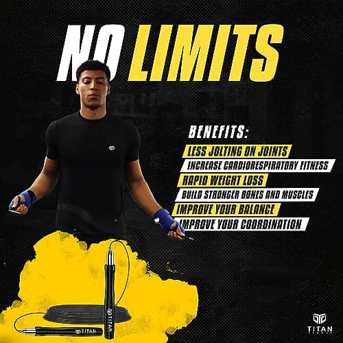 Titan Armour® Speed Rope - Professional Self-Locking & Adjustable, Adult Speed Jump Ropes for Fitness | 2 x Steel Ropes, Cable Protector & Travel Case | Jump Rope Crossfit, Boxing, Fitness MMA for Men & Women
