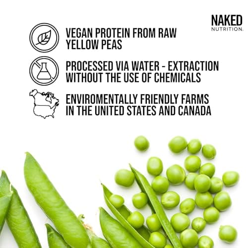 NAKED Pea - 5LB 100% Pea Protein Powder from North American Farms - Unflavored Vegan Pea Protein Isolate - NSF Certified, Plant Protein Powder, Easy to Digest - 76 Servings