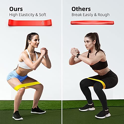 Resistance Bands for Working Out, 5-Pack Elastic Exercise Bands for Strength Training, Stretching, Workout; Home Gym Equipment for Women Men, Pilates Yoga Physical Therapy, Leg Glute Arm Exercise Kit