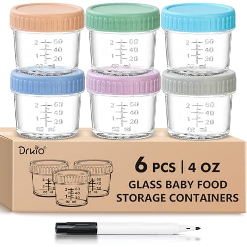 DRKIO Baby Food Storage Containers Review – 6-Pack Glass Jars