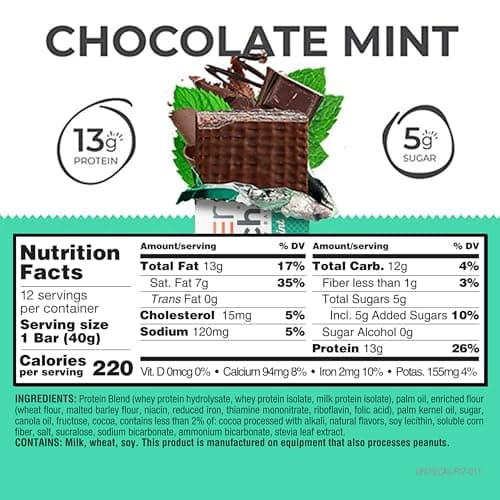 Power Crunch Protein Energy Bars, Chocolate Mint 16.9oz