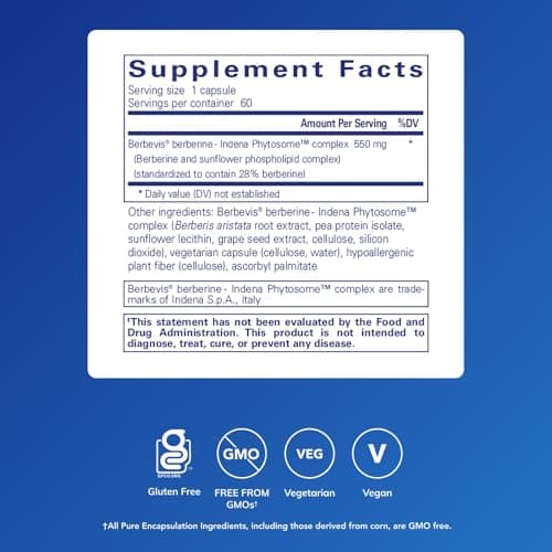Pure Encapsulations Berberine UltraSorb - Enhanced Absorption Berberine Phytosome 550 mg - Supports Metabolic & Cardiometabolic Health* - 60 Capsules