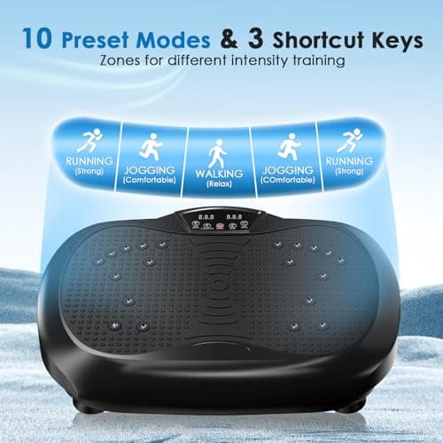 Natini Vibration Plate Exercise Machine - Whole Body Workout Vibration Platform Lymphatic Drainage Machine for Weight Loss Home Fitness with Resistance Bands Remote - Black
