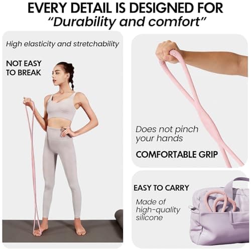 Figure 8 Resistance Band, Figure 8 Resistance Bands for Women Men, 15 lbs Resistance Band Figure for Working Out, Non-Slip Handles, Home Gym, Yoga & Physical Therapy