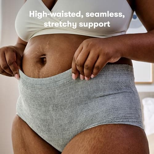 Frida Mom Postpartum Underwear, Disposable C-Section Panties, High-Waist, Seamless, Stretch Support for C-Section Recovery, Size Regular (28"-42"), Pack of 8
