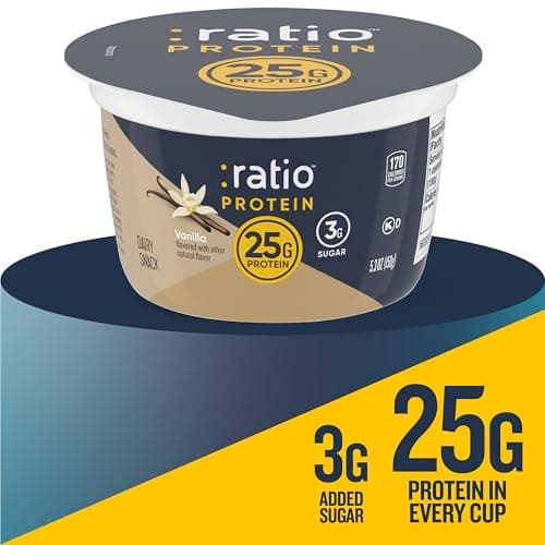 Ratio Yogurt Protein Cultured Dairy Snack, Vanilla, 25g Protein, 5.3 OZ