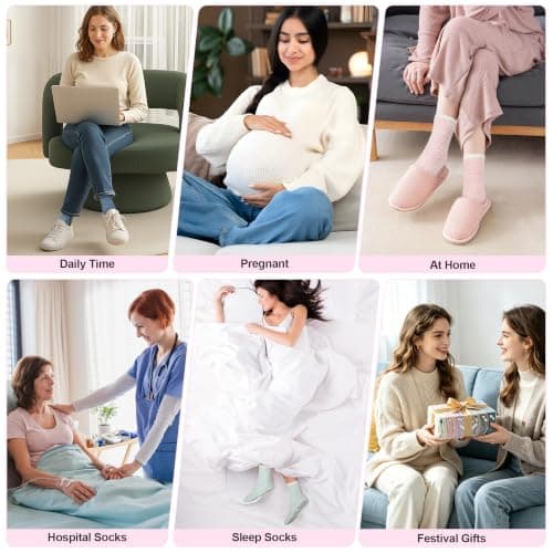 Bulinlulu Fuzzy Socks With Grips Mothers Gifts for Women,7 Pairs Non Slip Hospital Sleep Warm Fluffy Non-Skid Thick Slipper Socks with Grippers (Blue/Dark Grey/Brown/Purple/Pink/Green/White)