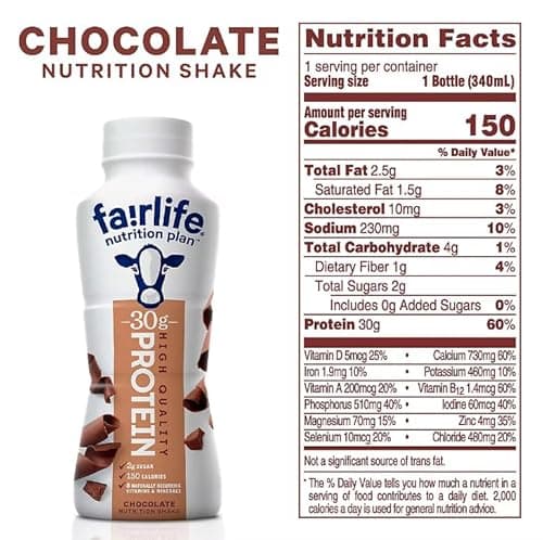 Nutrition Plan High Protein Chocolate Shake, 12 PACK. Orry's Vital